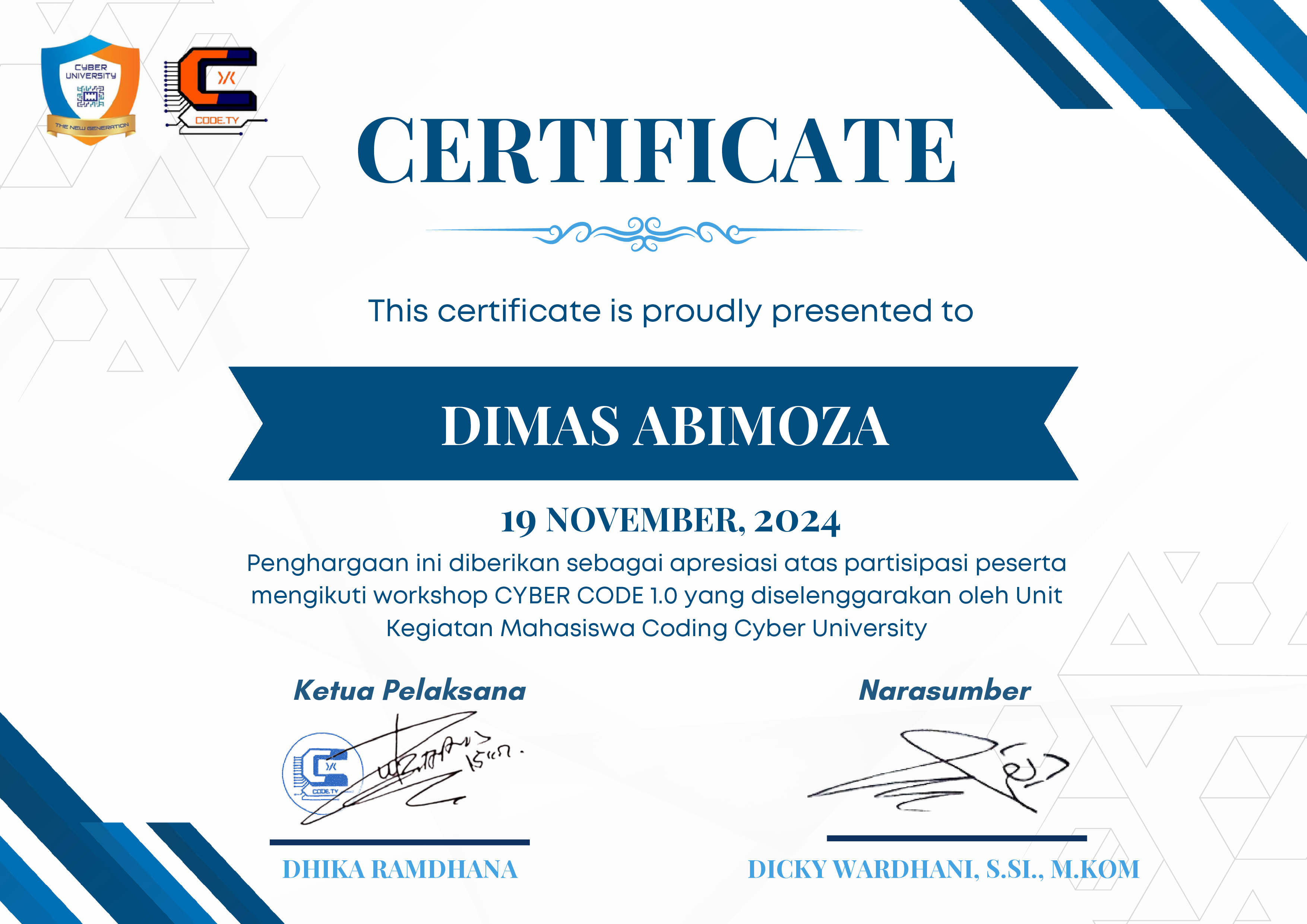 Workshop CYBER CODE 1.0